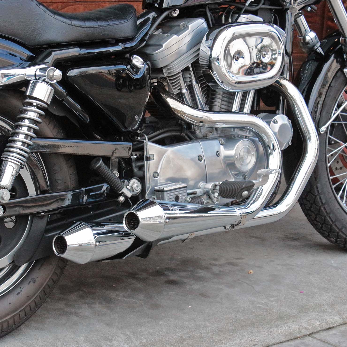 H-D SPORTSTAR 883.1200 SIDEWAY TWIN MEGAPHONE MUFFLER